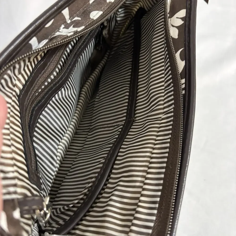 Thirty-One Brown Parisian Pop Travel Organizer Pouch Bag Jewelry Make up